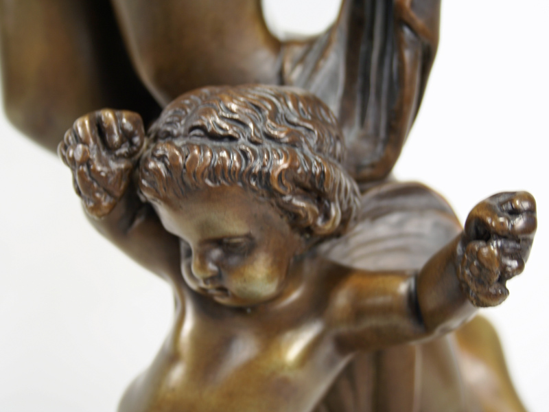 Signed French Art Nouveau Bronze Nude Female Figurine Statue